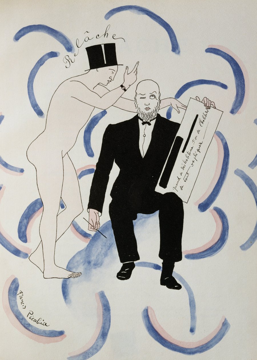 Relache-balletten af Erik Satie, ca. 1924 (tegning) af Francis Picabia