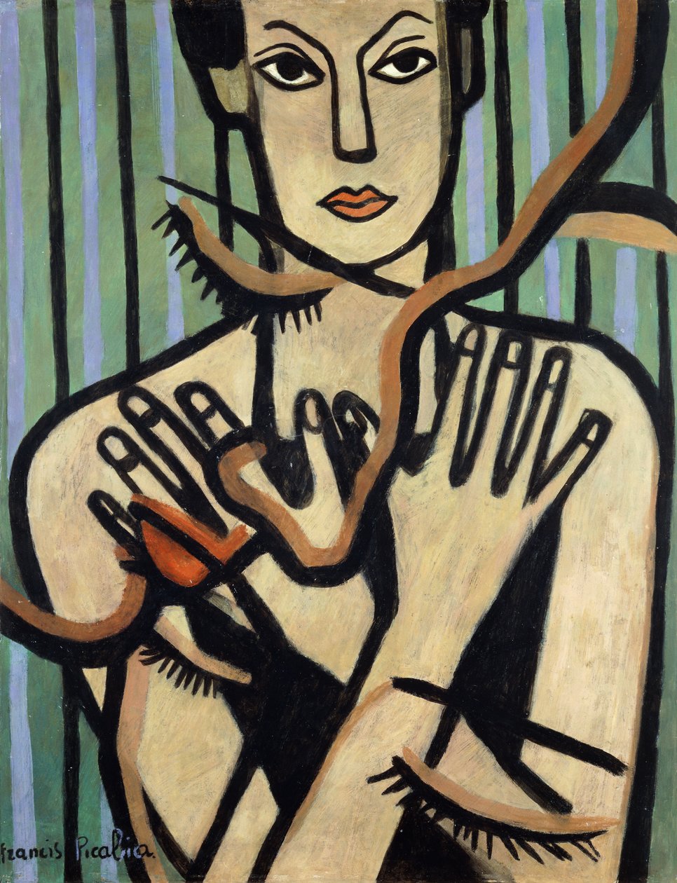 Ti fingre; Les dix Doigts, ca. 1929-1931 (olie på panel) af Francis Picabia