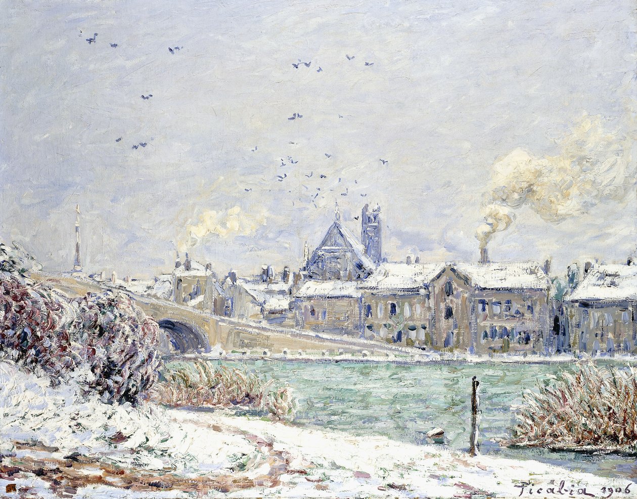 Villeneuve-sur-Yonne i sneen af Francis Picabia