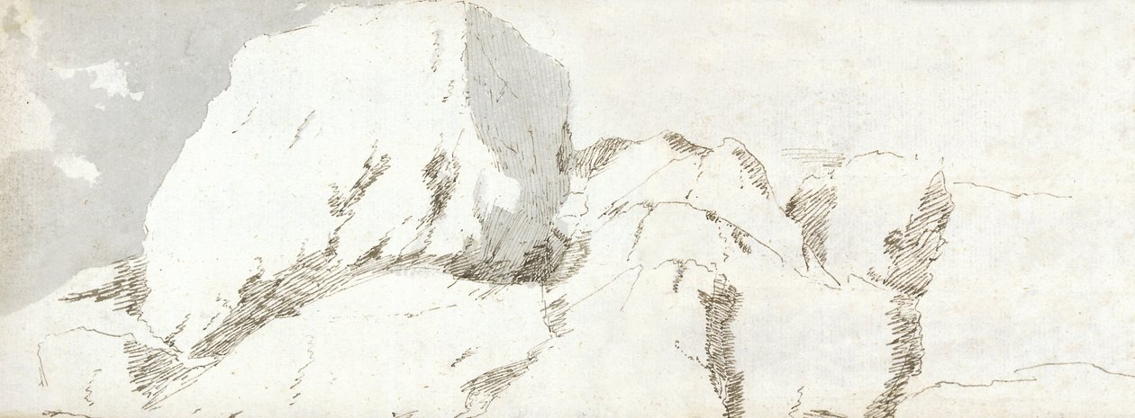 En del af Pembrokeshire, ca. 1678 (akvarel og brunt blæk på papir) af Francis Place
