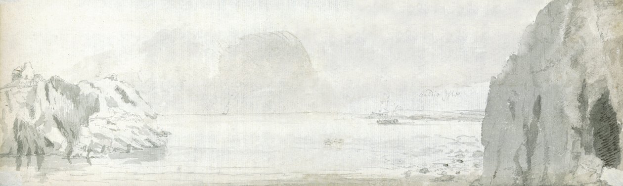 Swansea, ca. 1678 (akvarel  brunt blæk på papir) af Francis Place