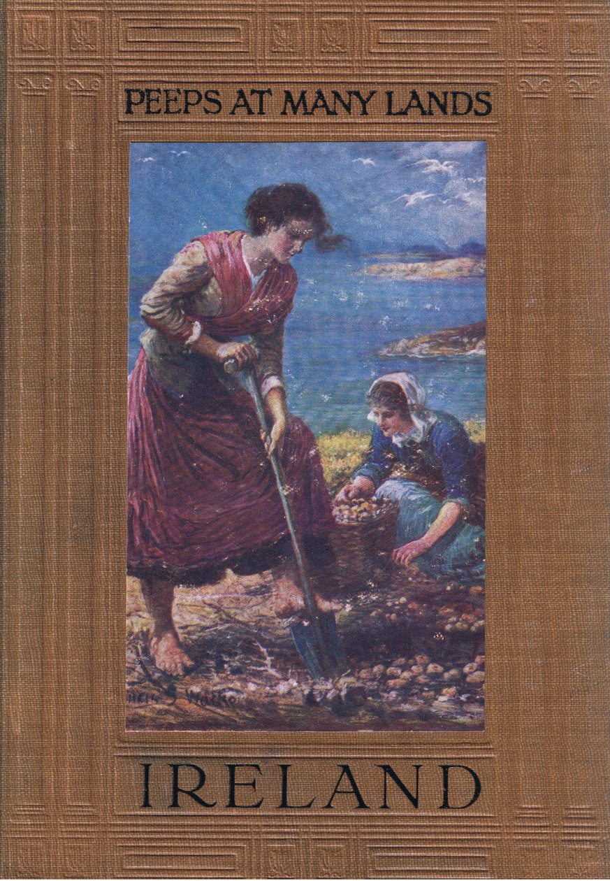 Forsidedesign: grave efter kartofler, fra Peeps at Many Lands: Ireland udgivet af Adams & Charles af Francis S. Walker