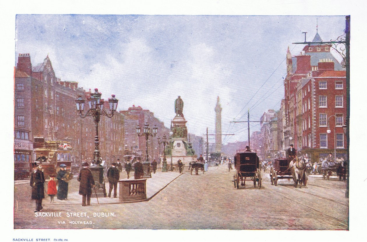 Sackville Street, Dublin, fra Peeps at Many Lands: Ireland udgivet af Adams & Charles, 1909 af Francis S. Walker