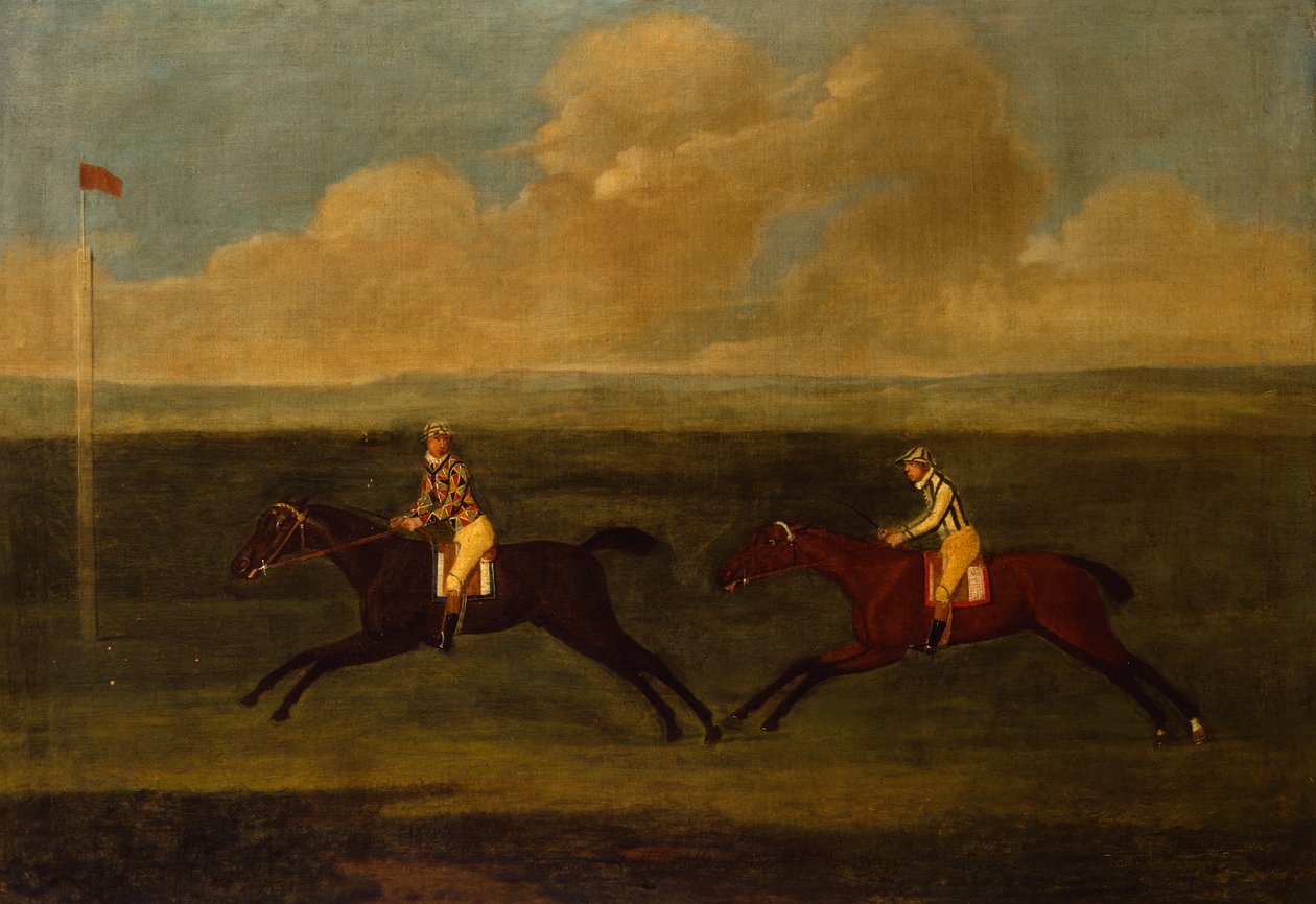 Crop an Iron, Grey Racehorse Beating Faith (olie) af Francis Sartorius