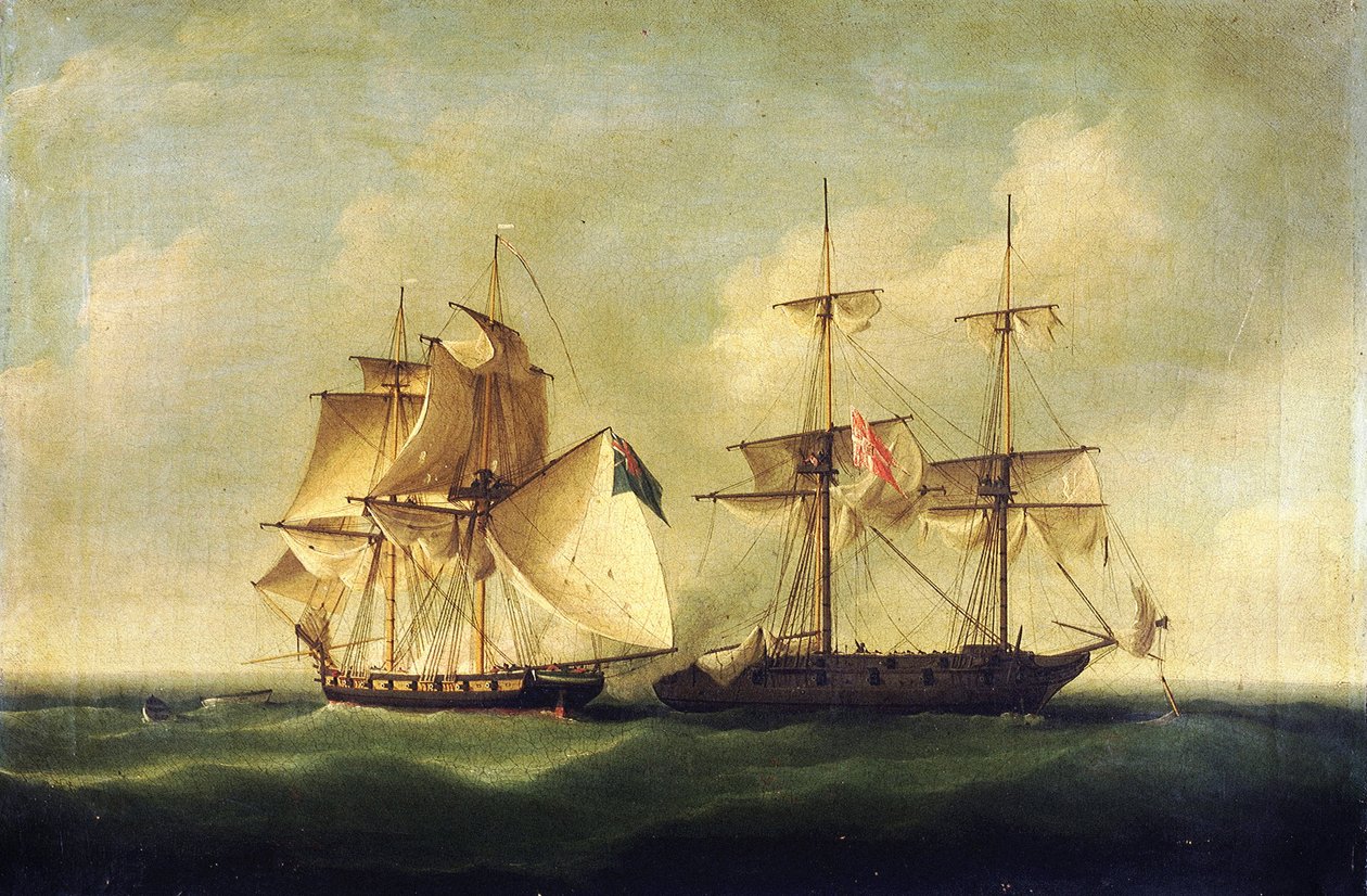 Napoleonskrigene: Kanonbådskrigen (1807-1814) mellem Kongeriget Danmark og Norge mod den britiske flåde af Francis Sartorius