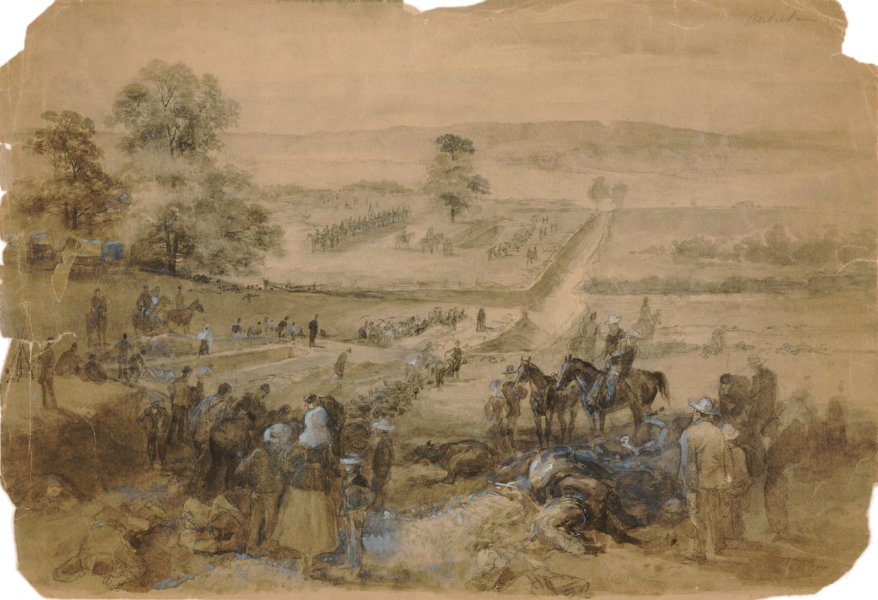 Begravelsesdetalje efter slaget ved Antietam af Francis Schell