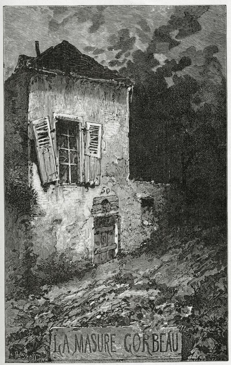 La Masure Gorbeau, 1800-tallet (bw-gravering) af Francis & Scott, Henry Fowke