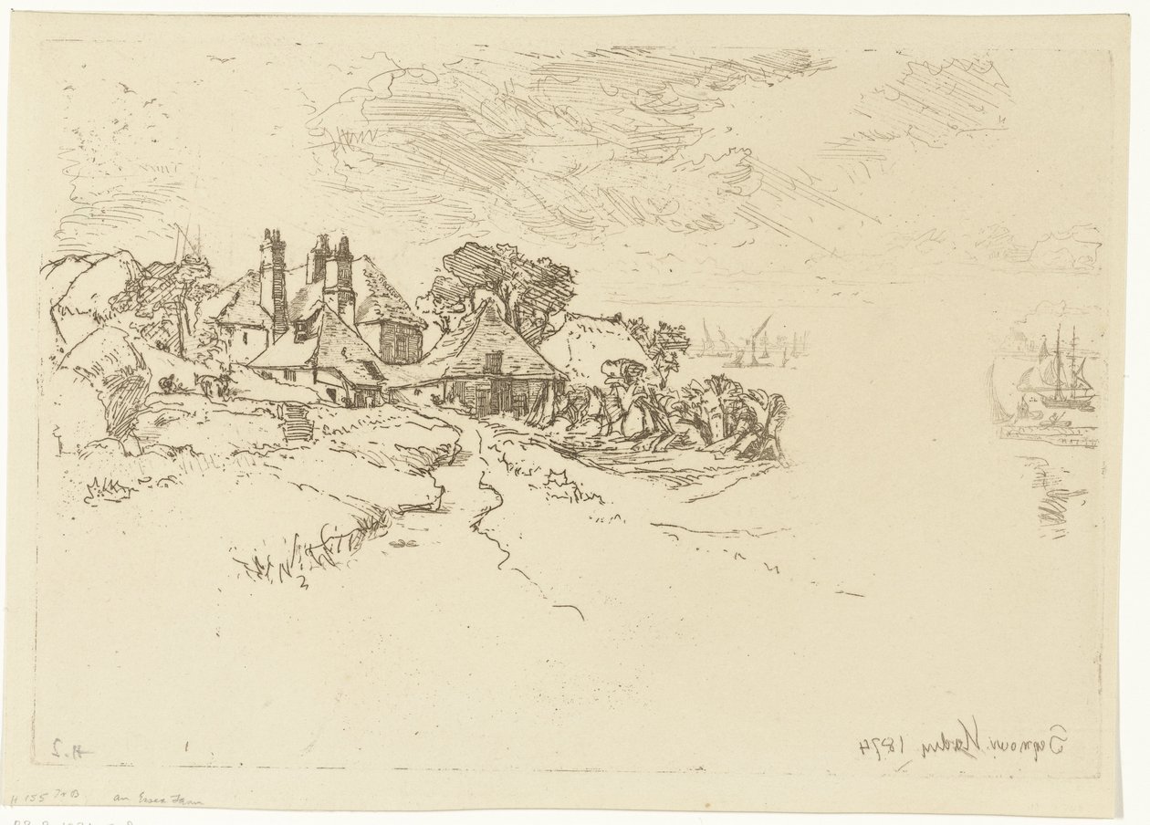 Gården i Essex En Essex Farm af Francis Seymour Haden (Sir) (signed by artist)