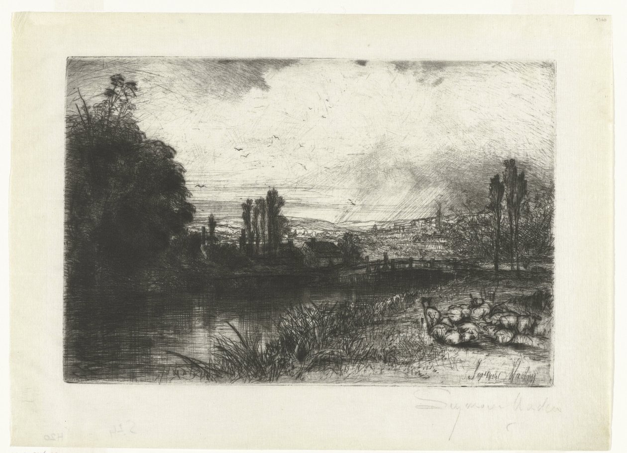 Flodtesten På testen af Francis Seymour Haden (Sir) (signed by artist)