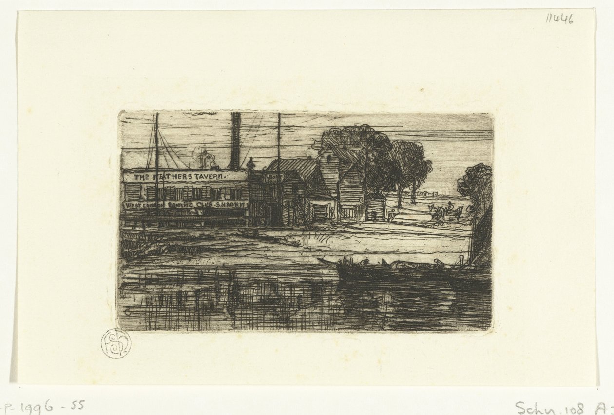 West London Roklub The Feathers Tavern af Francis Seymour Haden (Sir) (signed by artist)