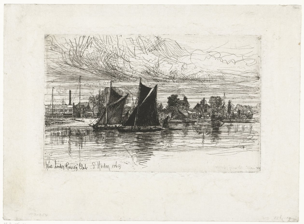 West London Roing Club (titel på objekt) af Francis Seymour Haden (Sir) (signed by artist)