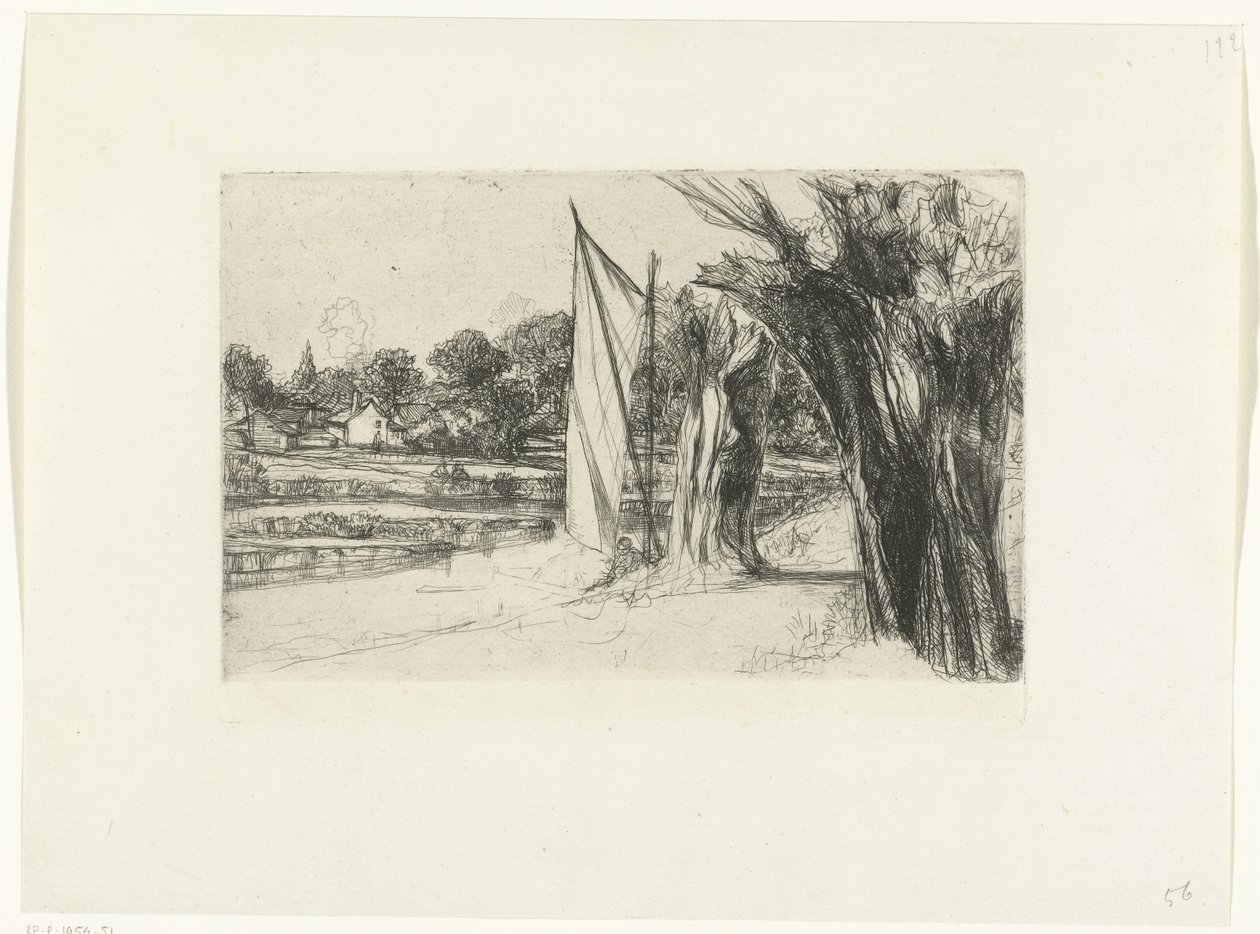 Thames Ditton Thames Ditton - med et sejl af Francis Seymour Haden (Sir)
