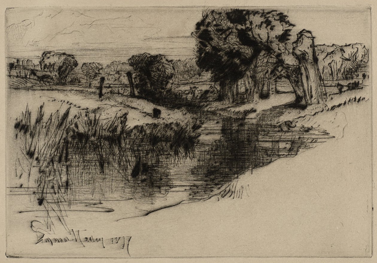 Et bagvand, 1877 (tørnål) af Francis Seymour Haden
