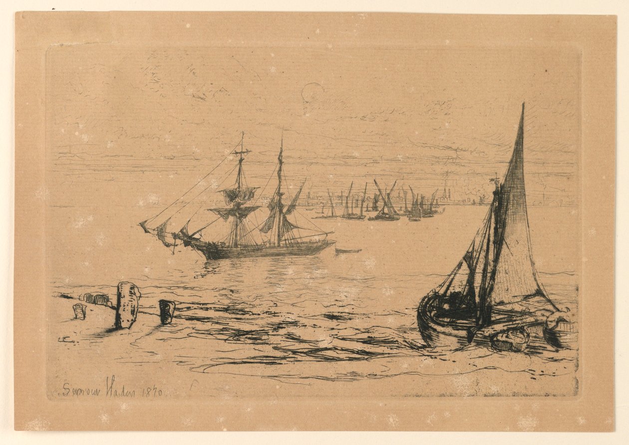 En Brig ved Anker af Francis Seymour Haden