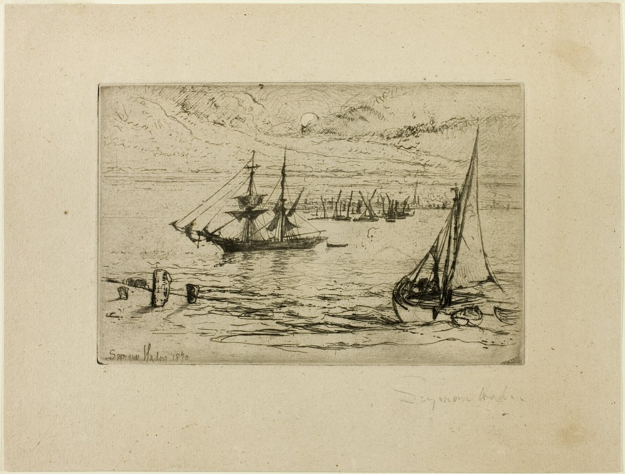 En Brig ved Anker af Francis Seymour Haden