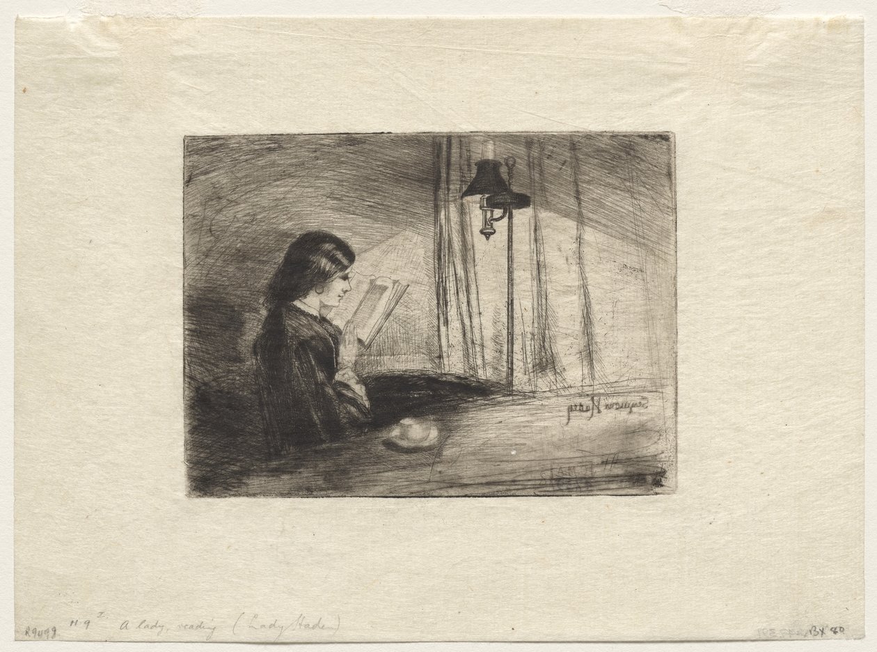 En dame læser af Francis Seymour Haden