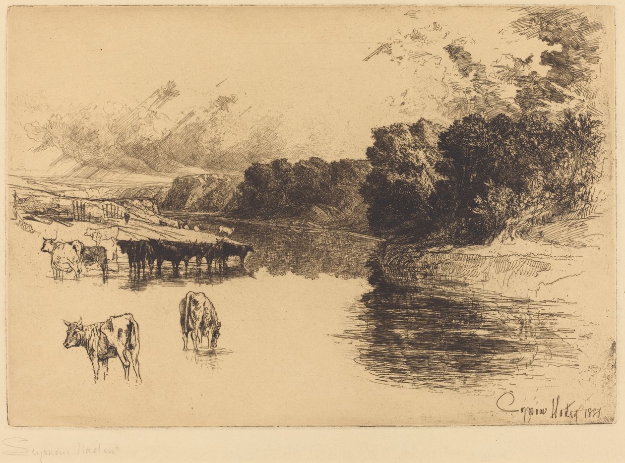 En Lancashire-flod af Francis Seymour Haden