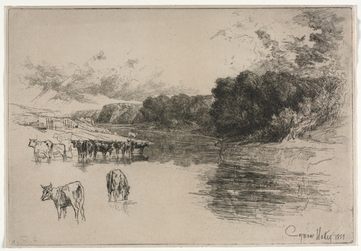 En Lancashire River, 1881. af Francis Seymour Haden