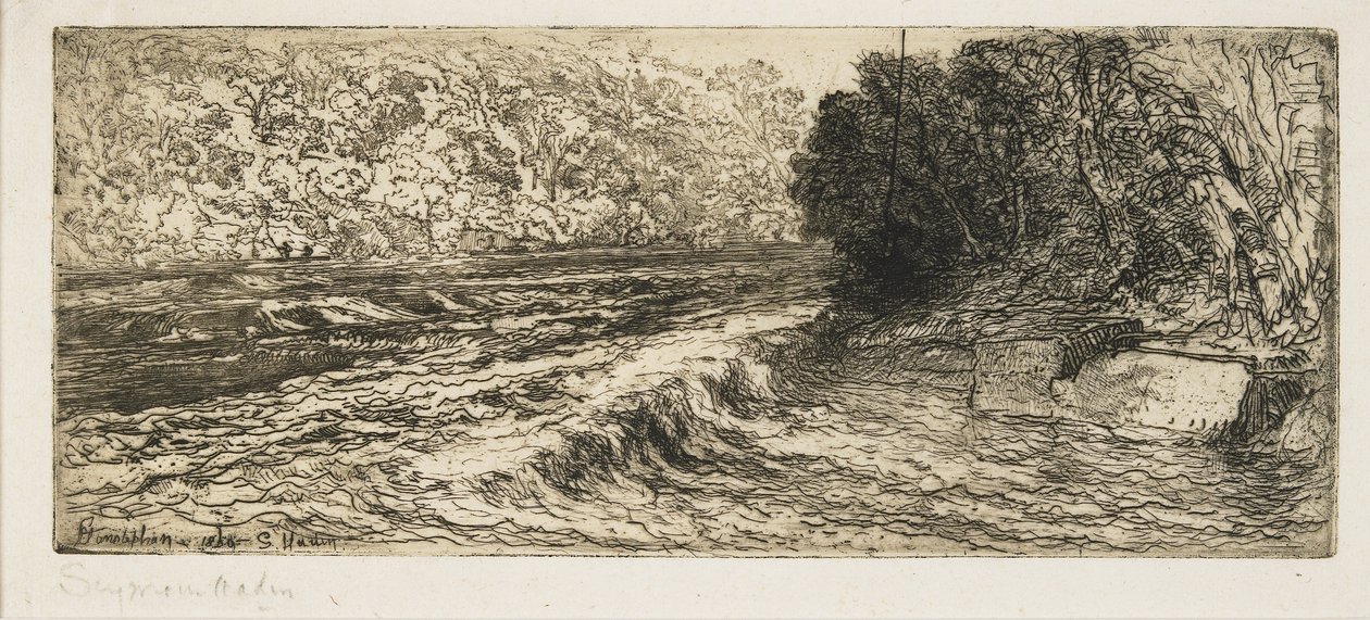 Et sandsynligt sted for en laks, 1889 af Francis Seymour Haden