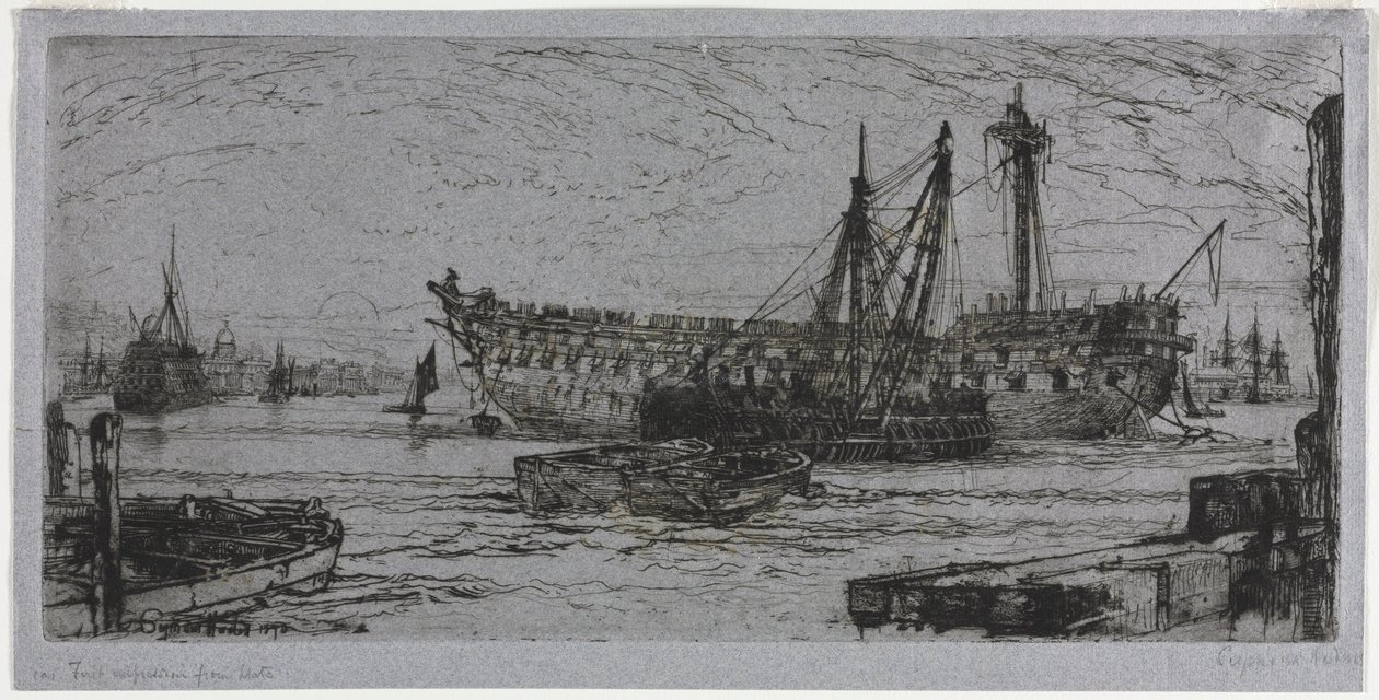 Opløsning af Agamemnon, 1870. af Francis Seymour Haden