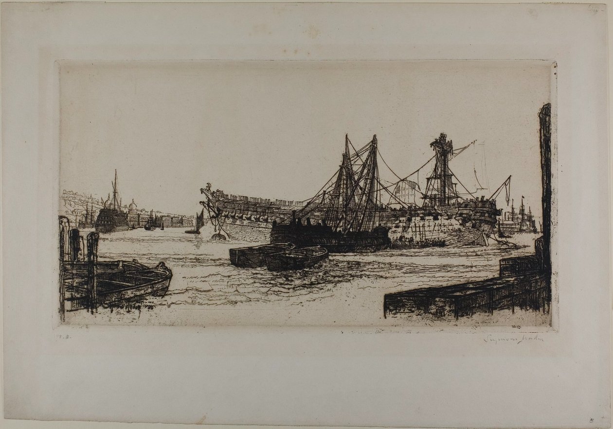 Breaking Up of the Agamemnon, nr. II af Francis Seymour Haden