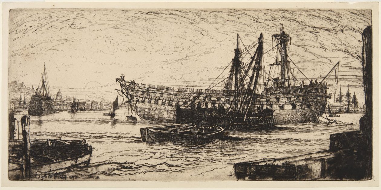 Ophugningen af „Agamemnon“ af Francis Seymour Haden