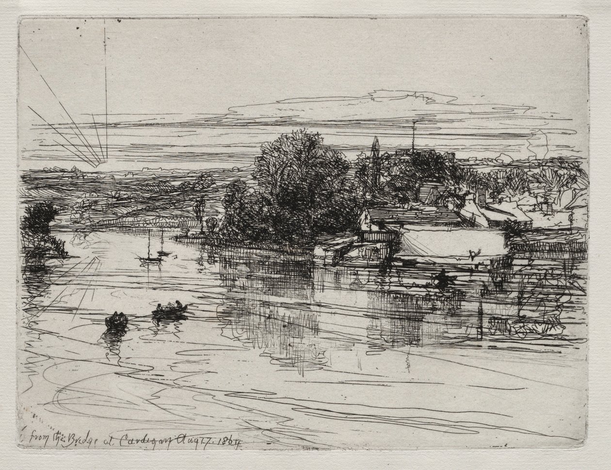 Cardigan Bridge, 1864. af Francis Seymour Haden