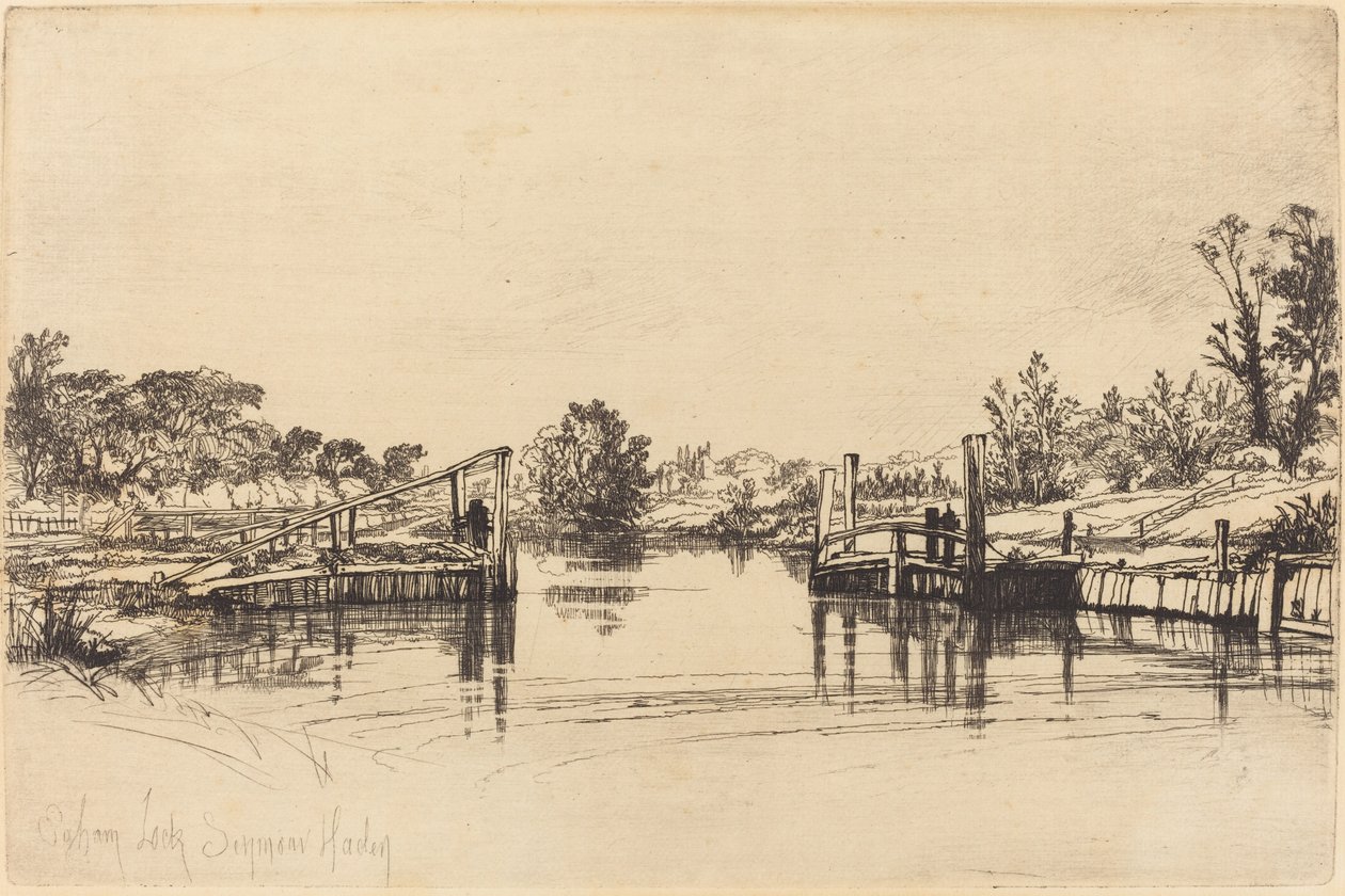Eagham Lock af Francis Seymour Haden