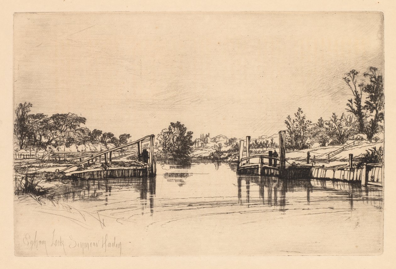 Egham Lock af Francis Seymour Haden