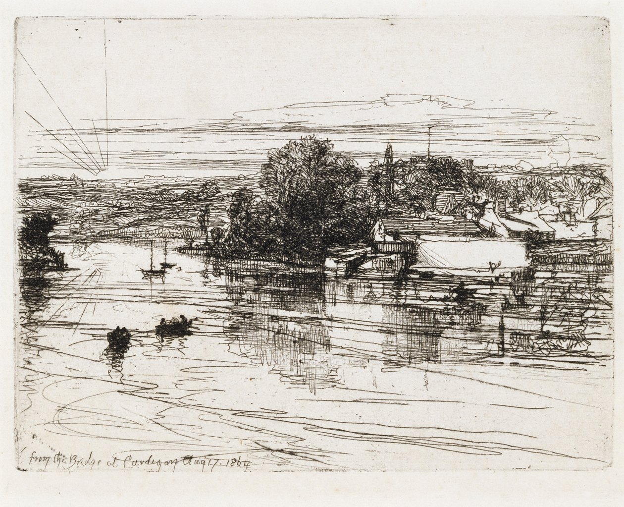 Fra broen ved Cardigan af Francis Seymour Haden