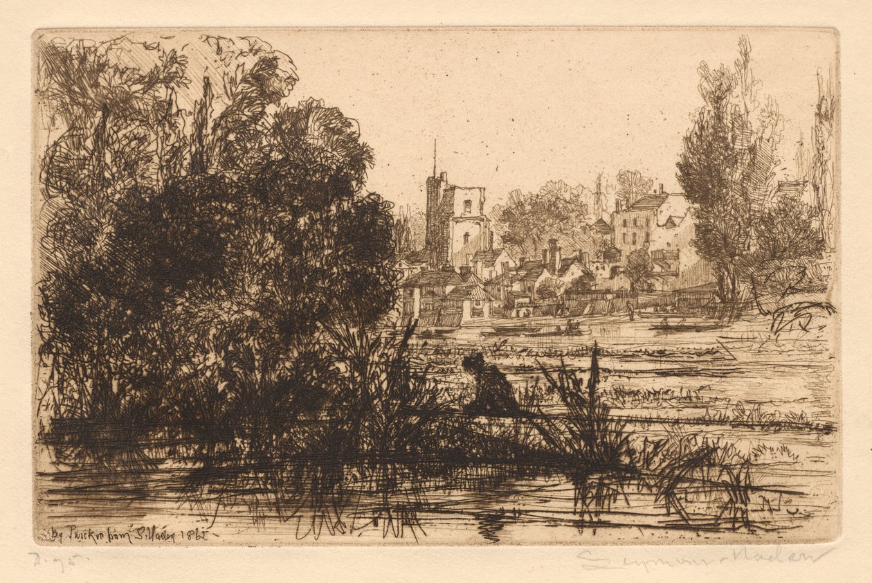 Hamertons Portfolio III: Twickenham Church, 1865-72 udgivet 1872. af Francis Seymour Haden