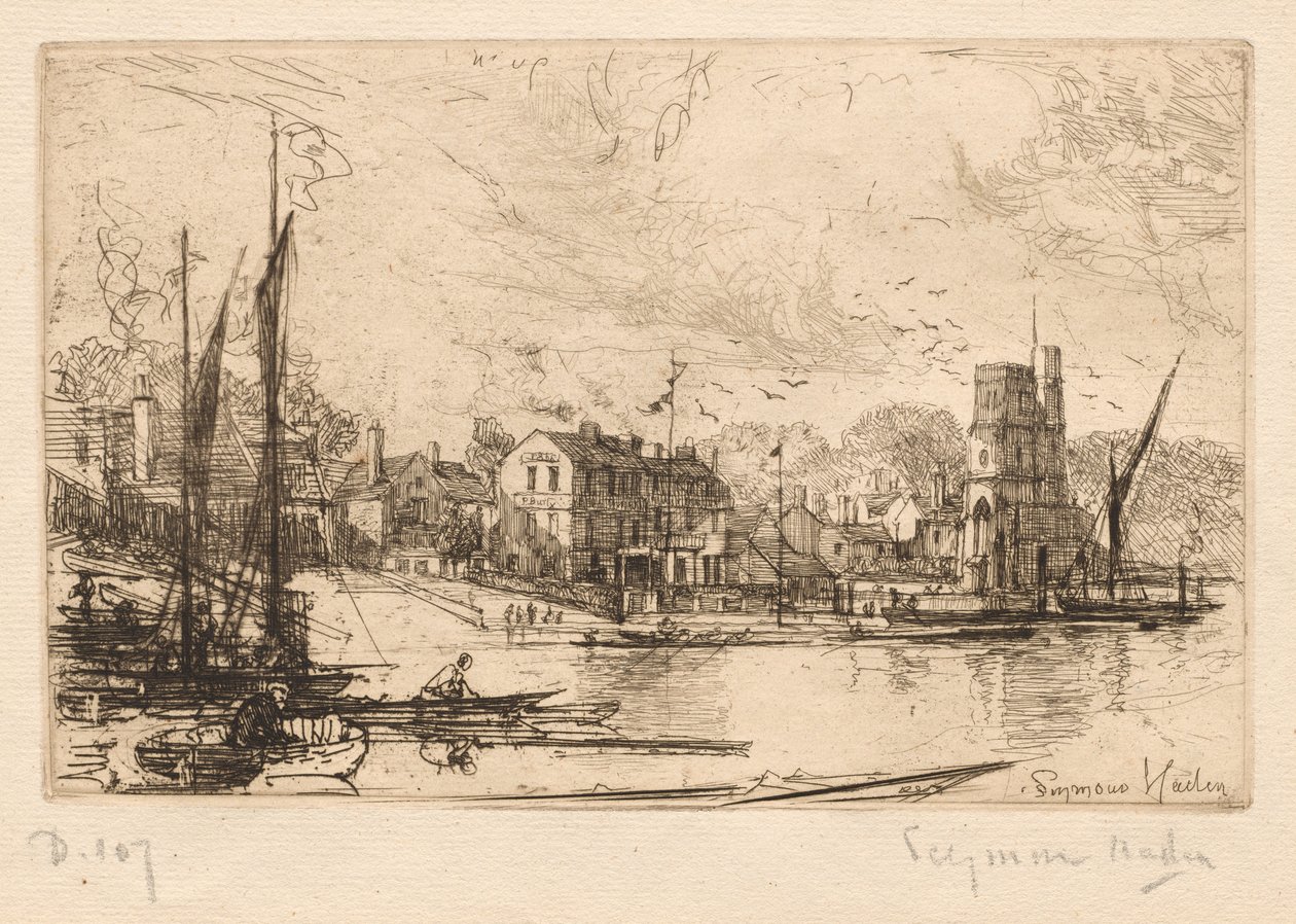 Harry Kellys, Putney, 1865-1866. af Francis Seymour Haden