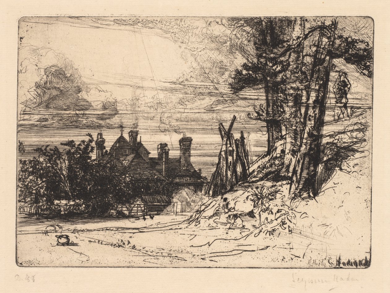Horsleys hus i Willesley, 1865. af Francis Seymour Haden