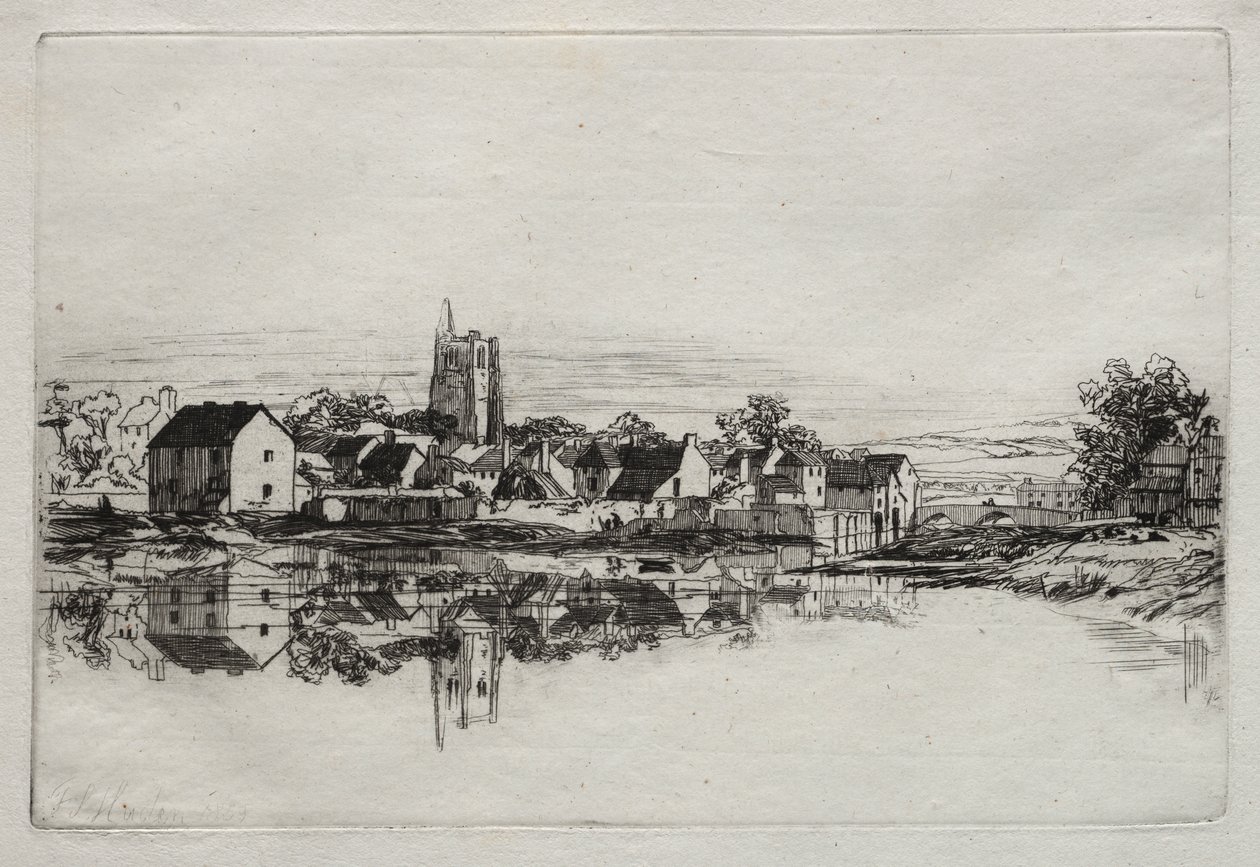Kidwelly Town af Francis Seymour Haden