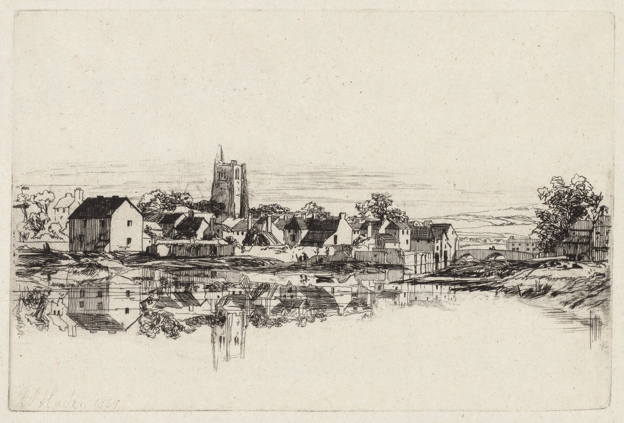 Kidwelly Town, 1859. af Francis Seymour Haden