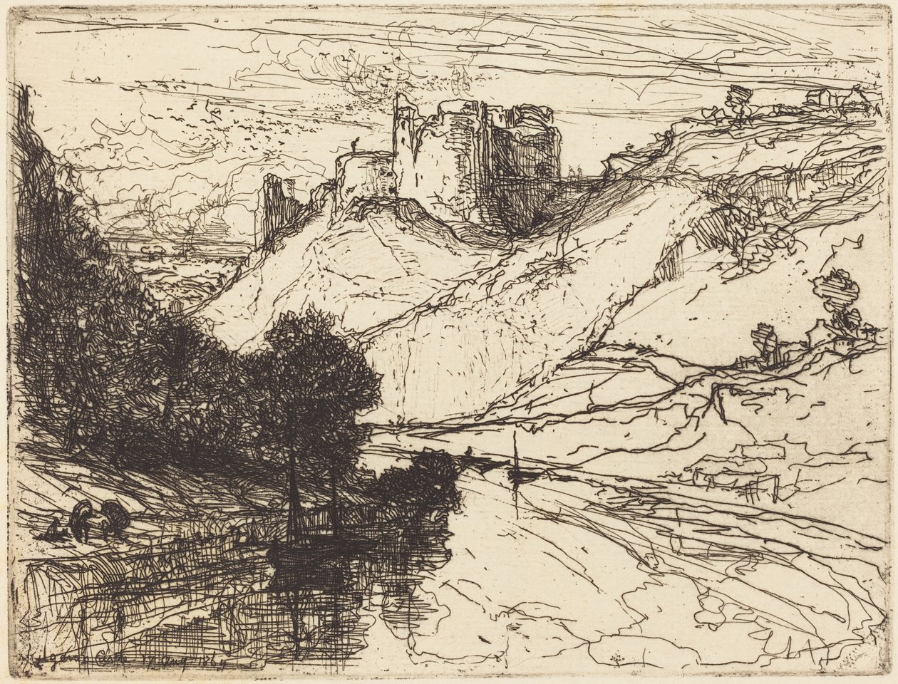 Kilgaren Castle af Francis Seymour Haden