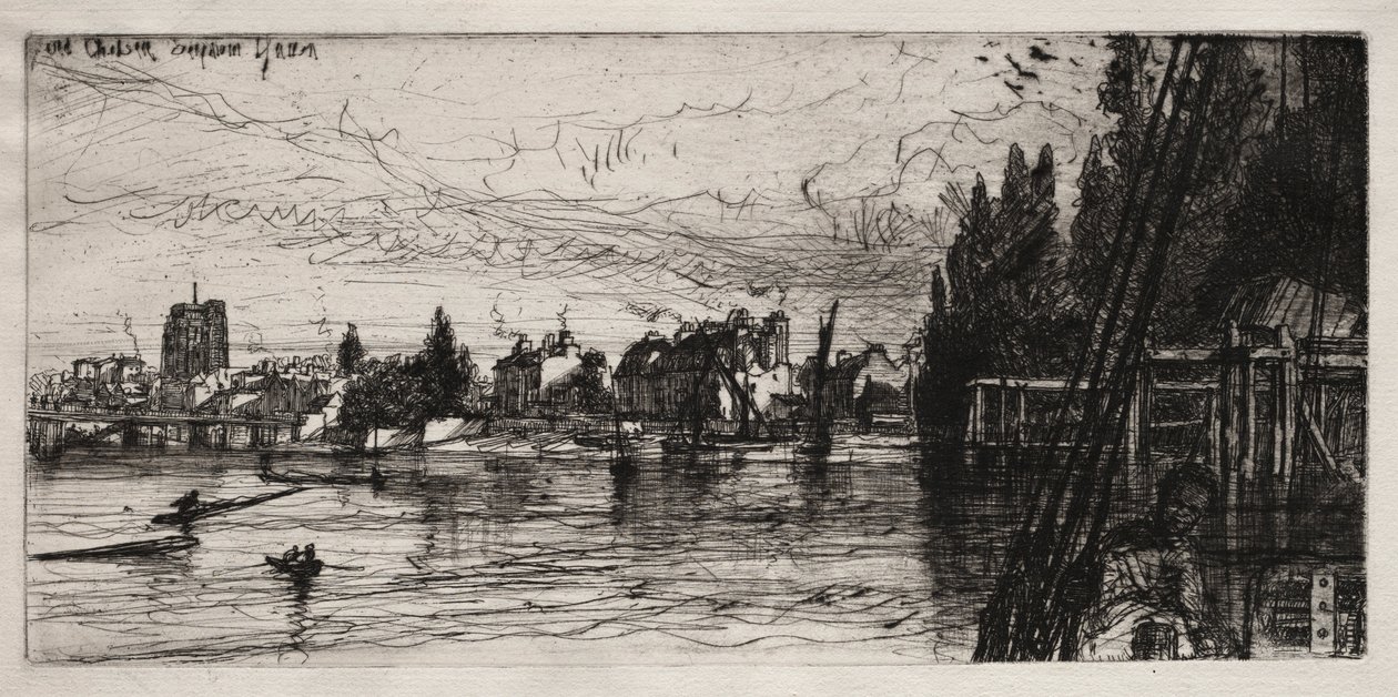 Old Chelsea Church, 1865. af Francis Seymour Haden