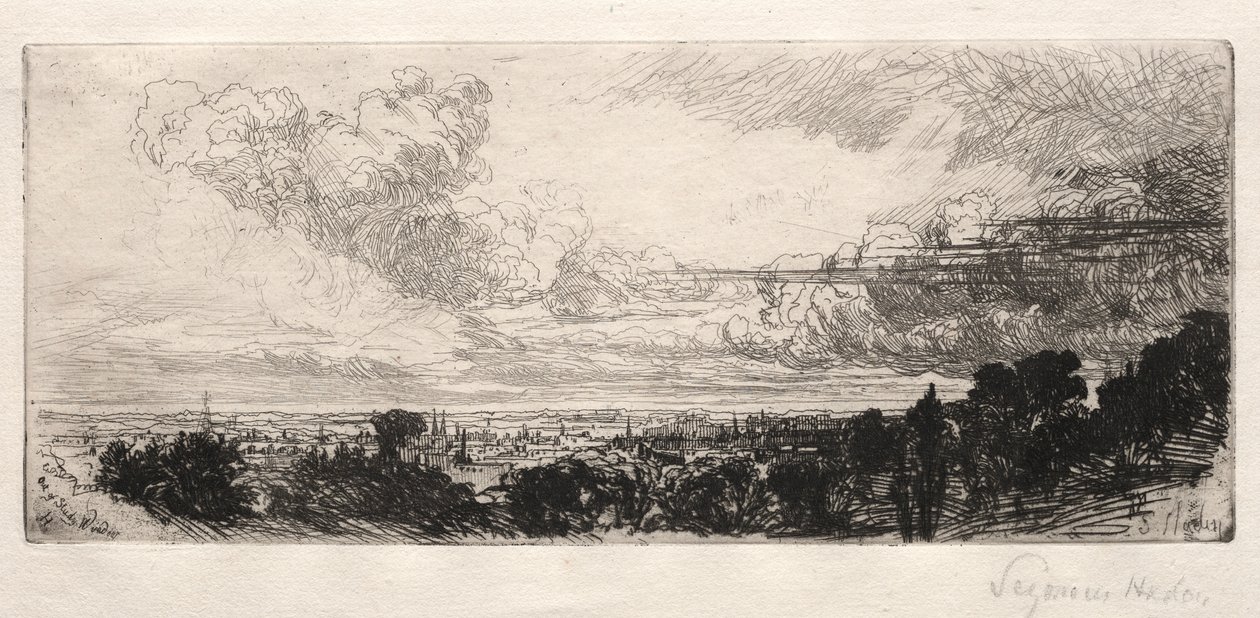Uden for studievinduet, 1862. af Francis Seymour Haden