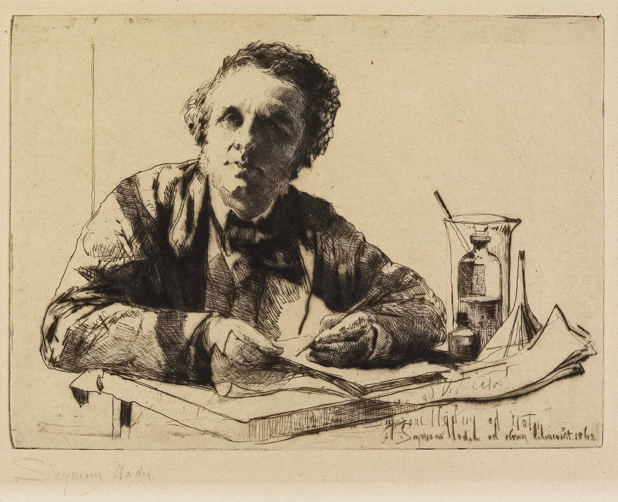 Portræt af Francis Seymour Haden (nr. 2) (mens han raderer), 1862 af Francis Seymour Haden
