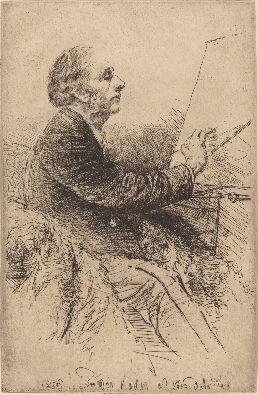 Selvportræt ved staffeliet af Francis Seymour Haden