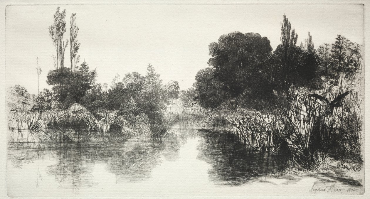 Shere Mill Pond (den større plade) af Francis Seymour Haden