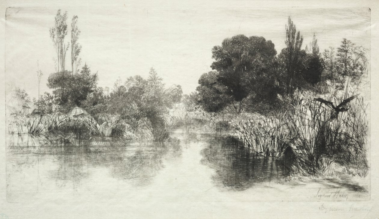 Shere Mill Pond (den større plade) af Francis Seymour Haden
