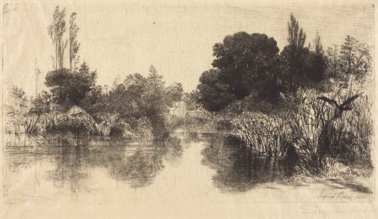 Shere Mill Pond (det større billede) af Francis Seymour Haden
