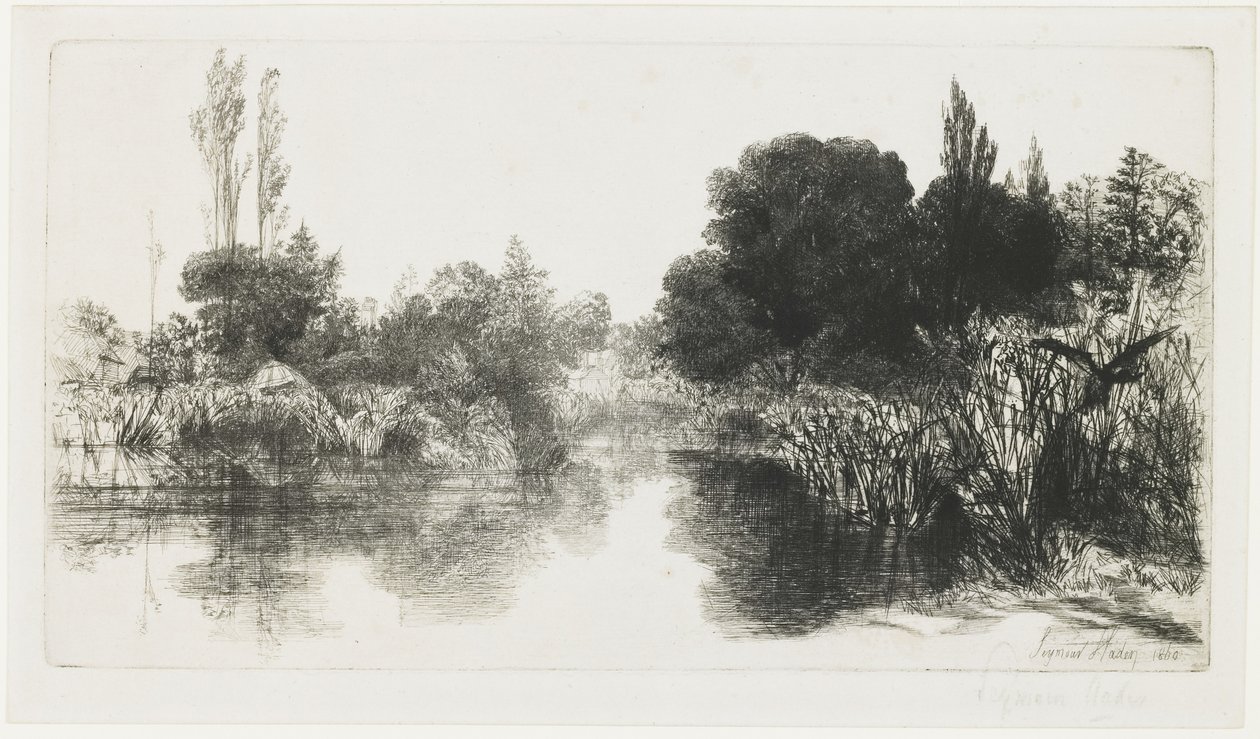 Shere Mill Pond (The Larger Plate), 1860 af Francis Seymour Haden