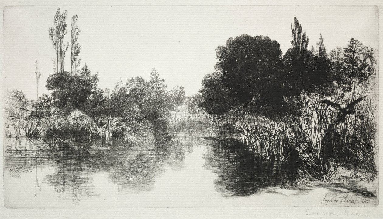 Shere Mill Pond, nr. 11 (Den store plade) af Francis Seymour Haden