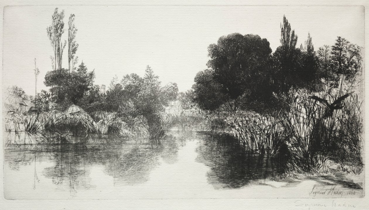 Shere Mill Pond, nr. 11 Den store plade, 1860 og senere. af Francis Seymour Haden