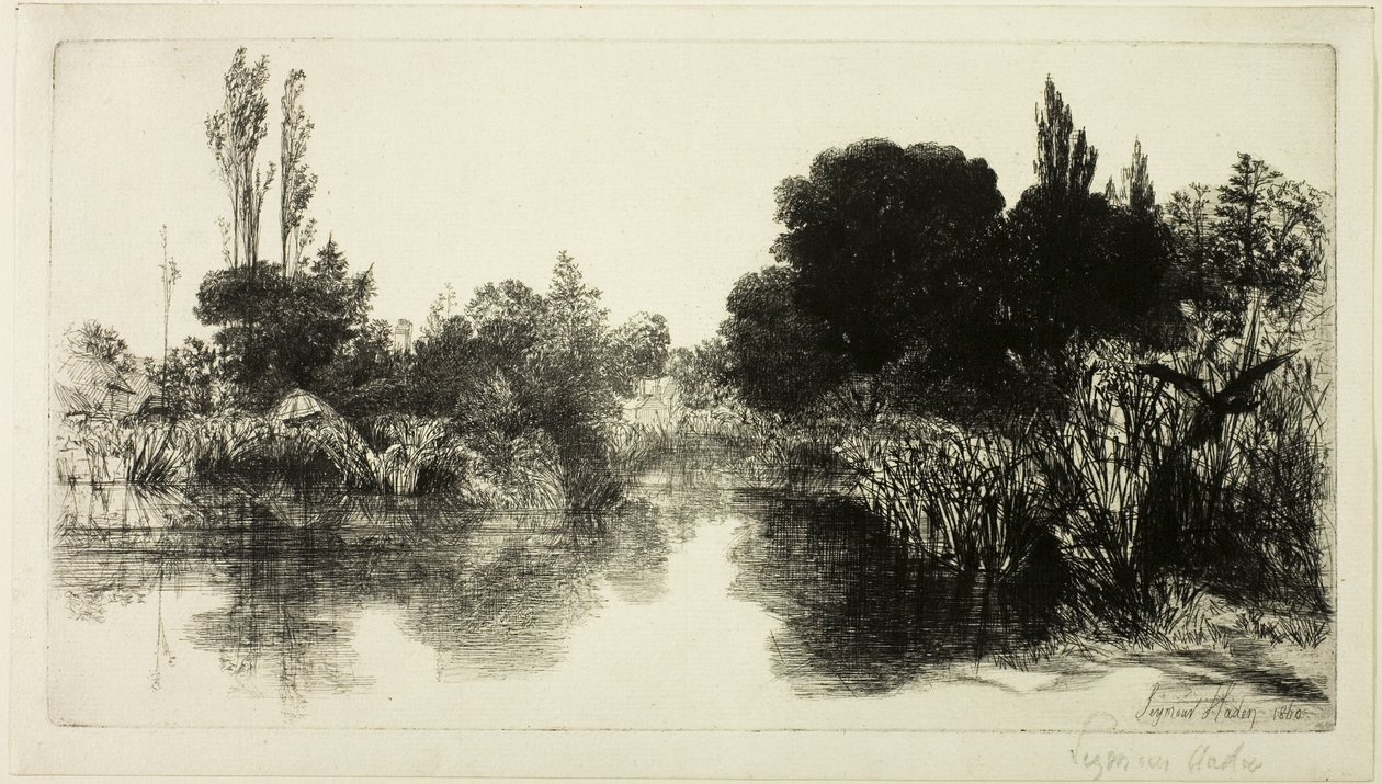 Shere Mill Pond, nr. II (stor plade) af Francis Seymour Haden