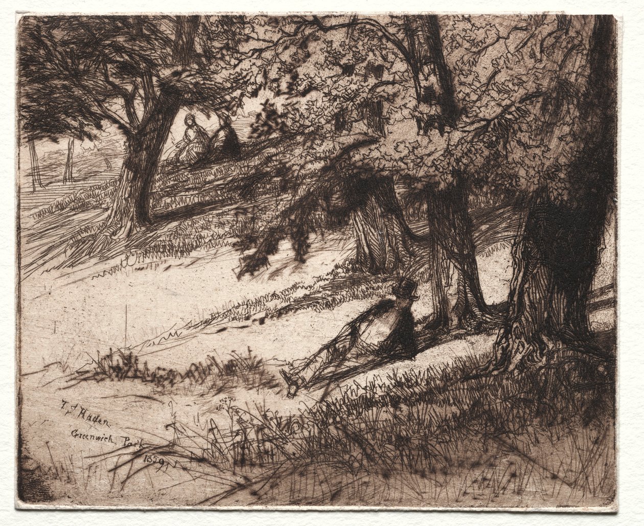 Under Coop, 1859 af Francis Seymour Haden
