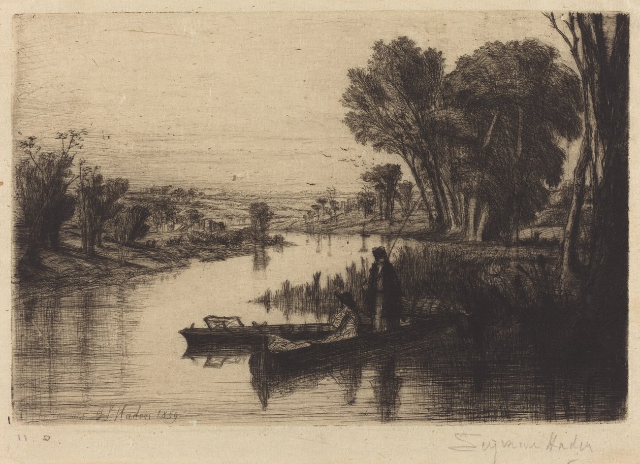 Thames Fishermen af Francis Seymour Haden