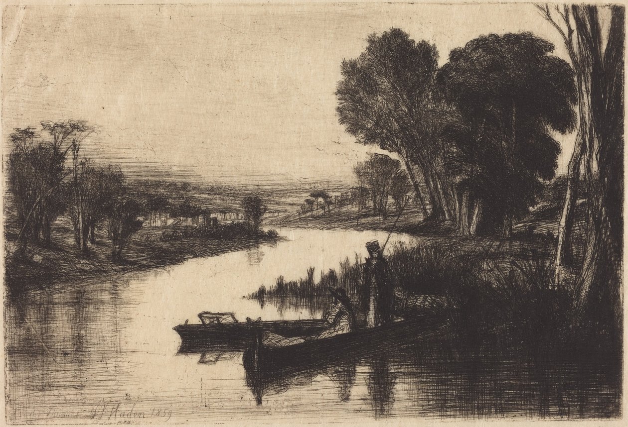 Fiskere på Themsen af Francis Seymour Haden